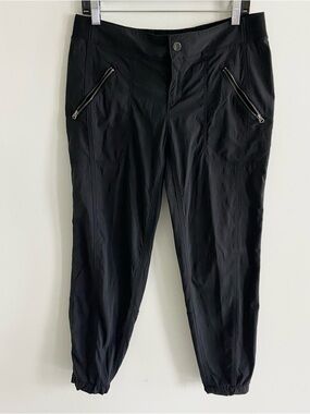 Athleta Black Joggers Zipper Pockets Parachute Pants 12